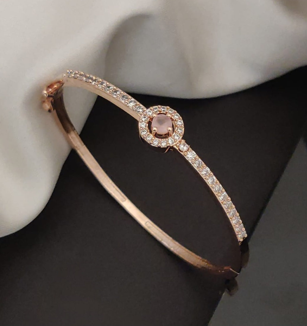 Rose Gold Pink Halo Openable Bracelet