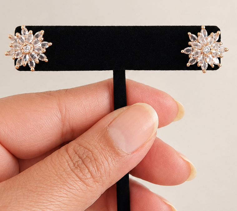 Crystal Bloom Stud Earrings