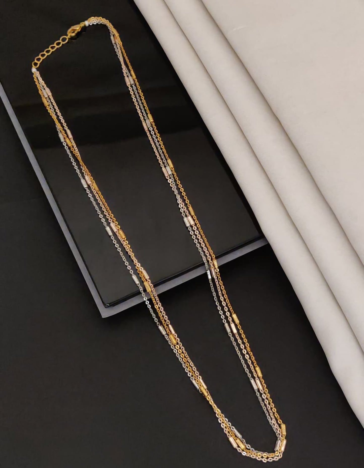 Two Tone Layered Chain Necklace