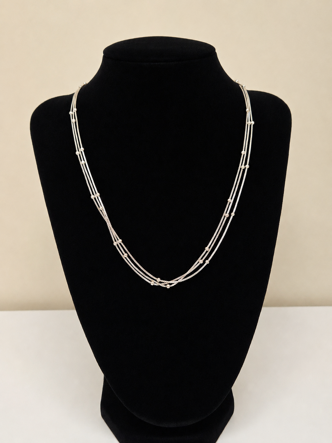 Silver Layered Chain Necklace