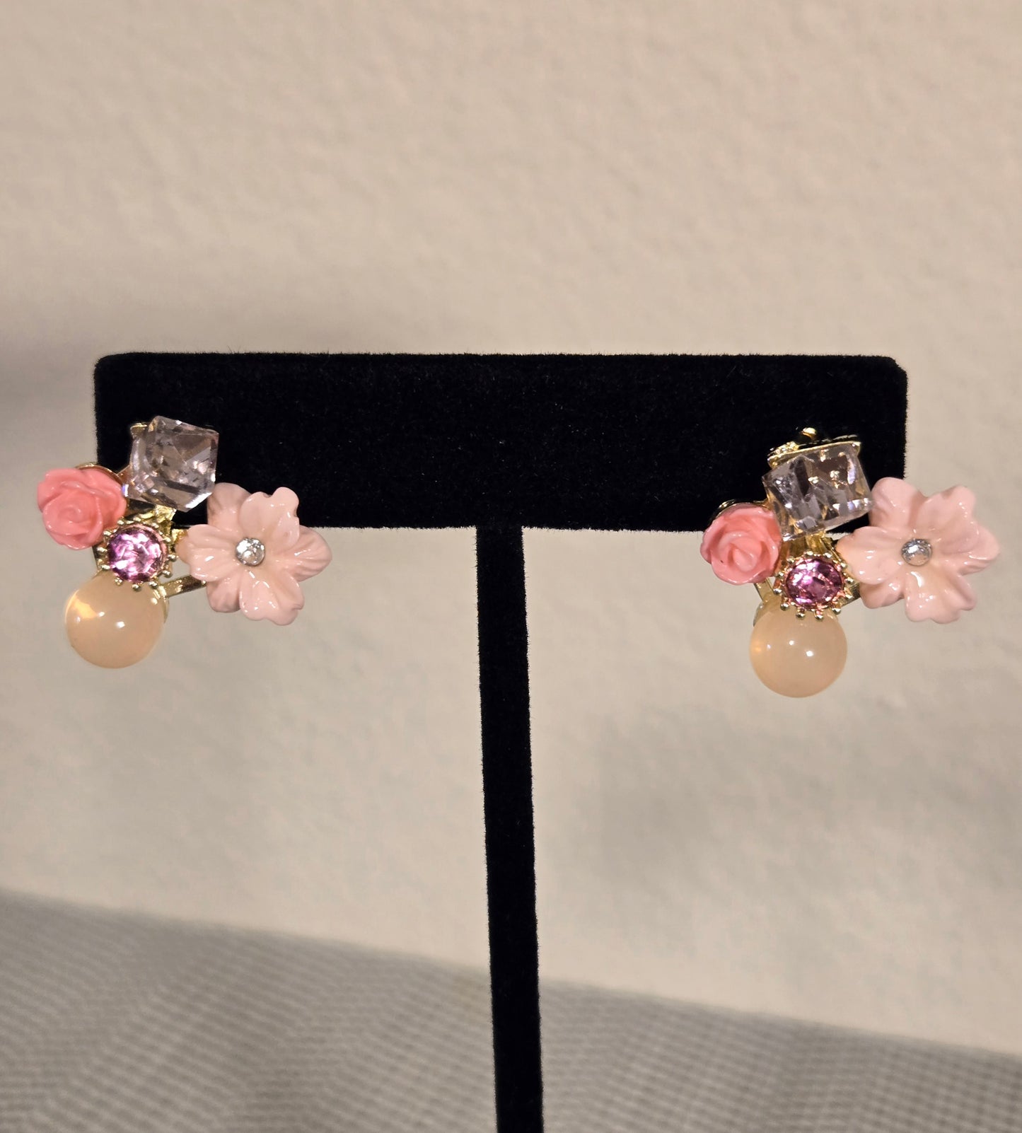Trendy Crystal Flower Korean Style Studs