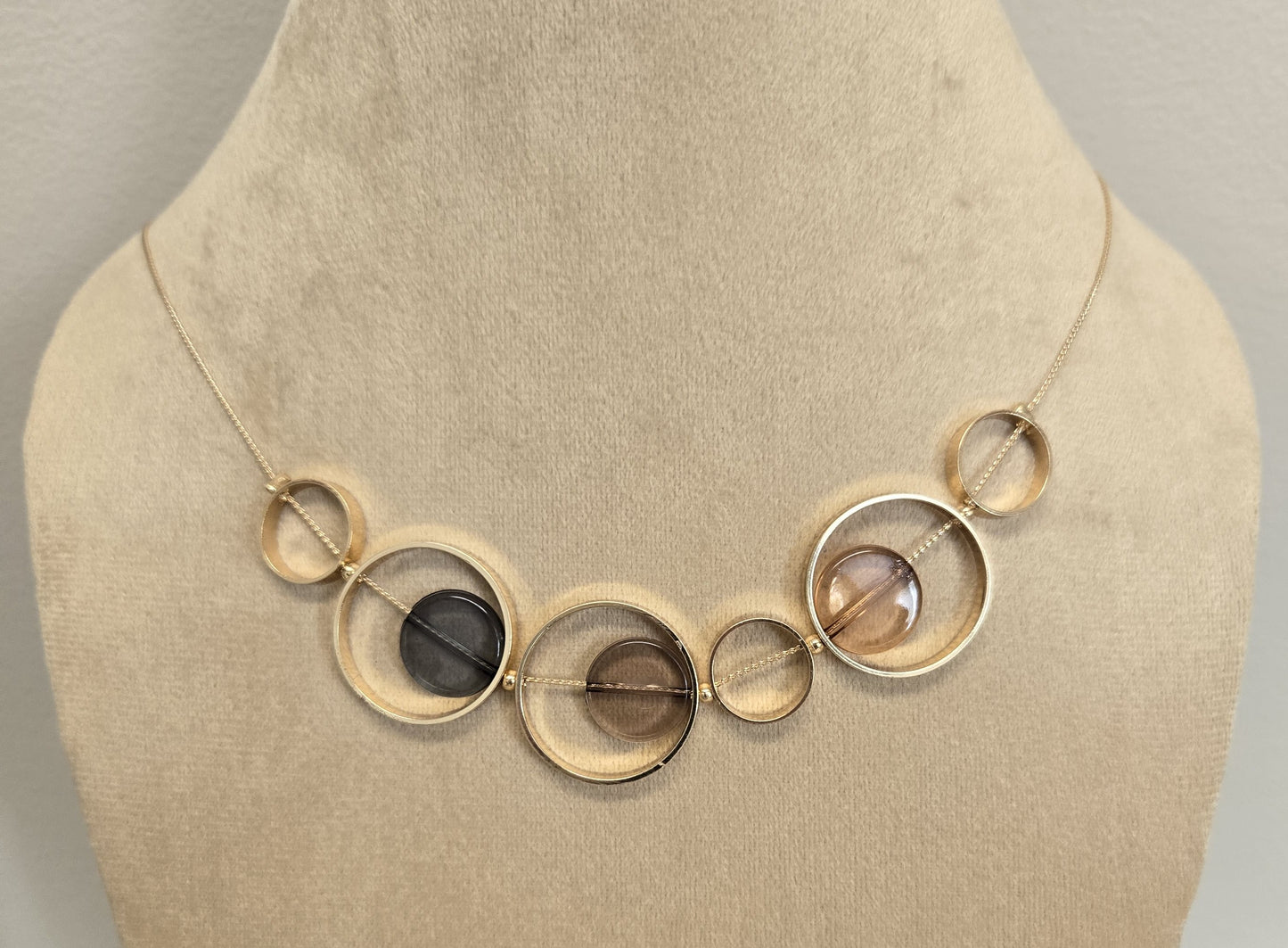 Geometric Collar Statement Necklace in Gold Finish