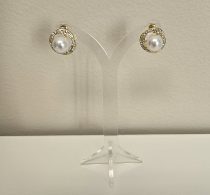Classic Pearl Everyday Studs in Gold Tone