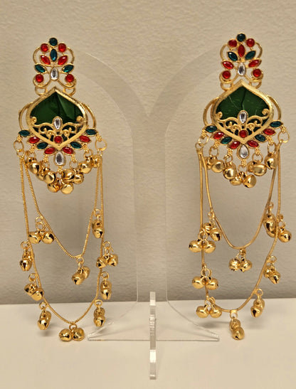 Emerald Ruby Kashmiri Earrings
