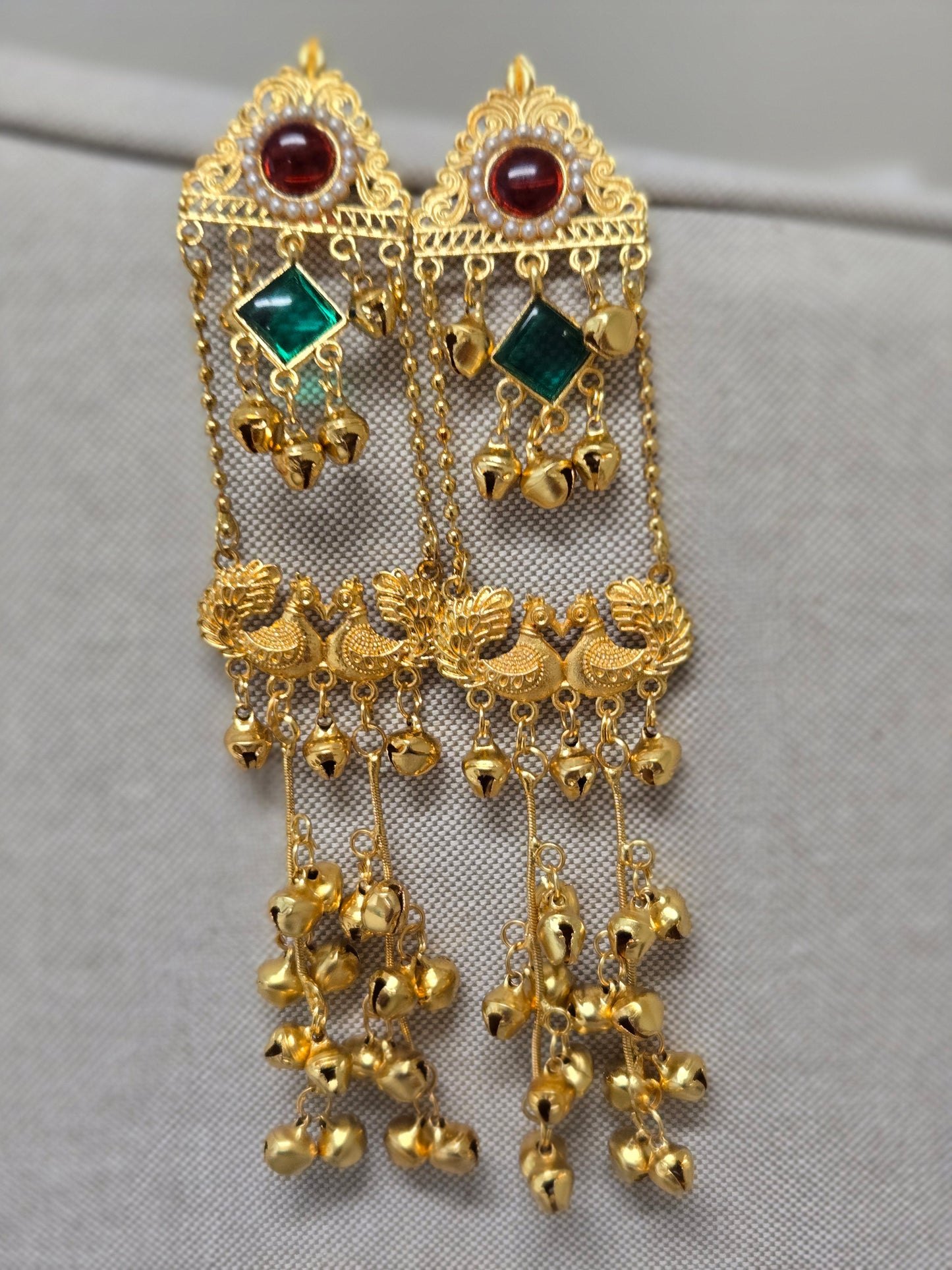 Peacock Kashmiri Ghungroo Earrings