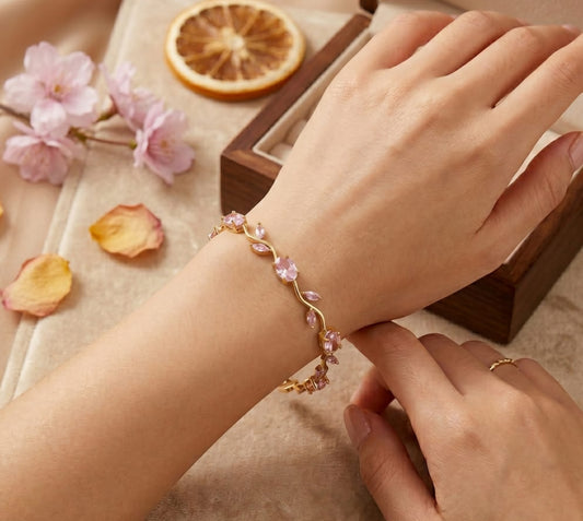 Pink Crystal Vine Bracelet