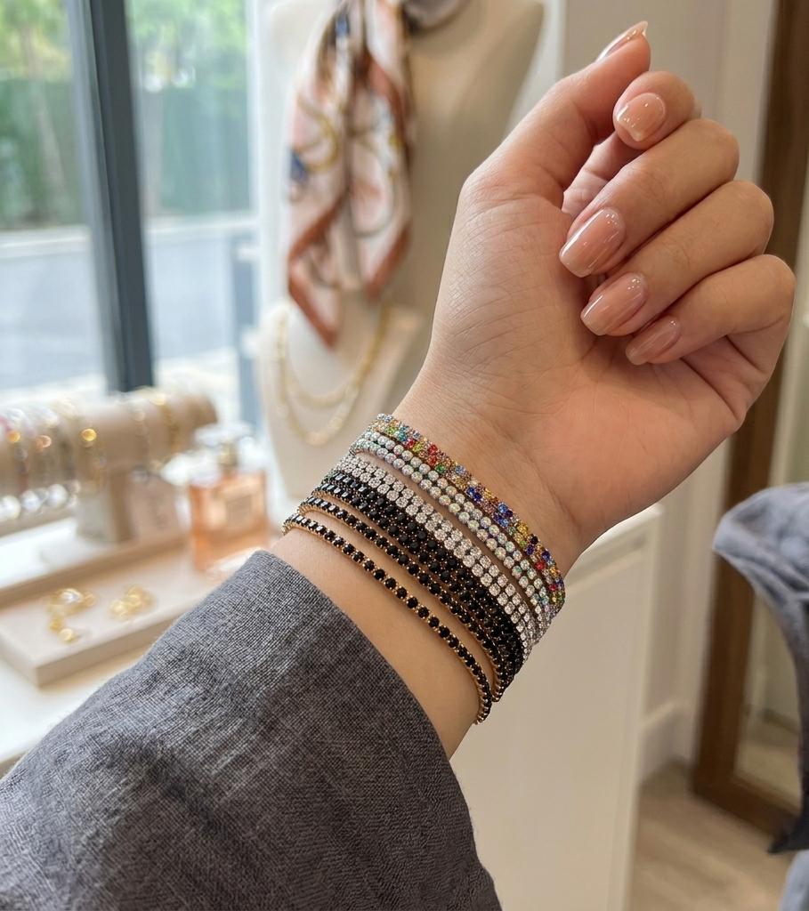 Crystal Tennis Bracelet Set
