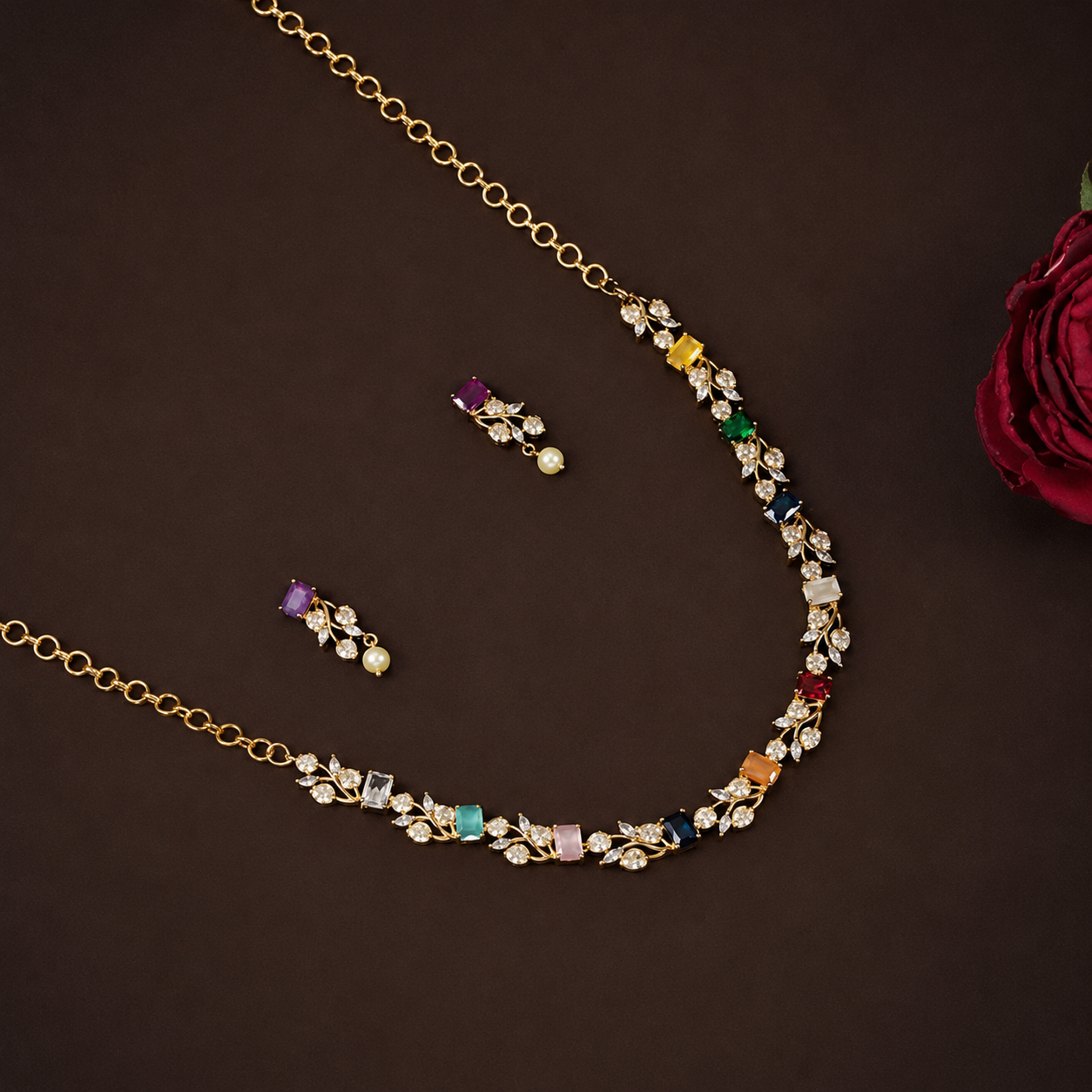 Multicolored Royale Necklace Set