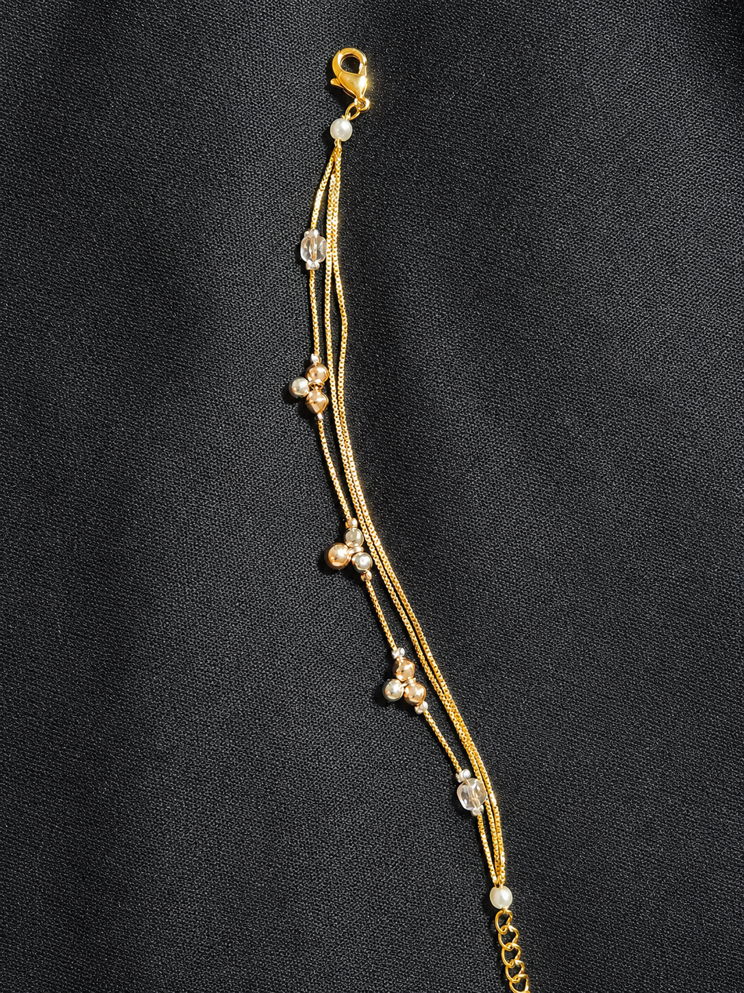 Golden Beaded Layered Bracelet