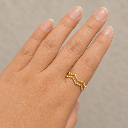 Gold Plated Wave Ring