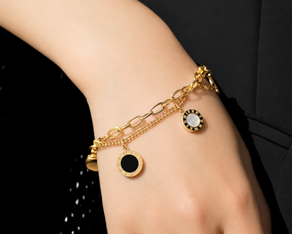 Multi-Layered Charm Bracelet in Gold Tone