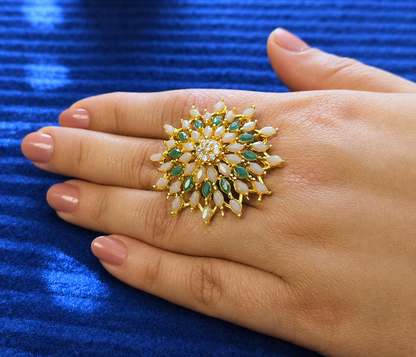 Sunflower Blossom Adjustable Ring