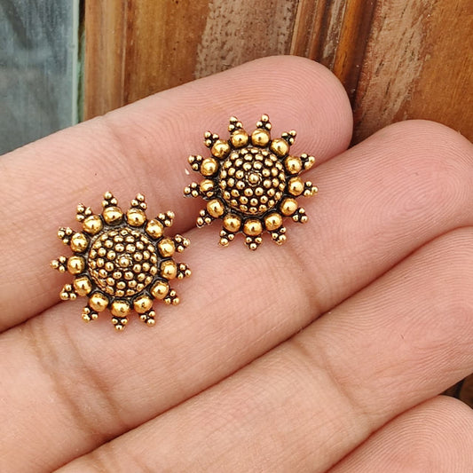 Antique Gold Sunburst Studs