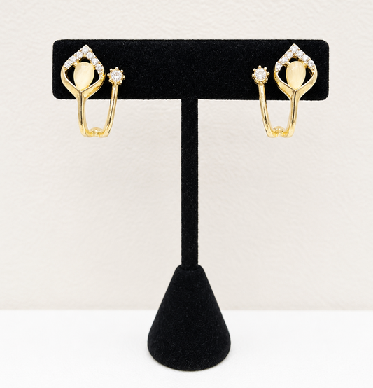 Gold Ivory Pearl Tulip Earrings