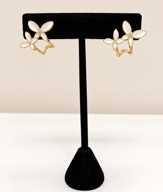 Ivory Butterfly Ear Cuffs