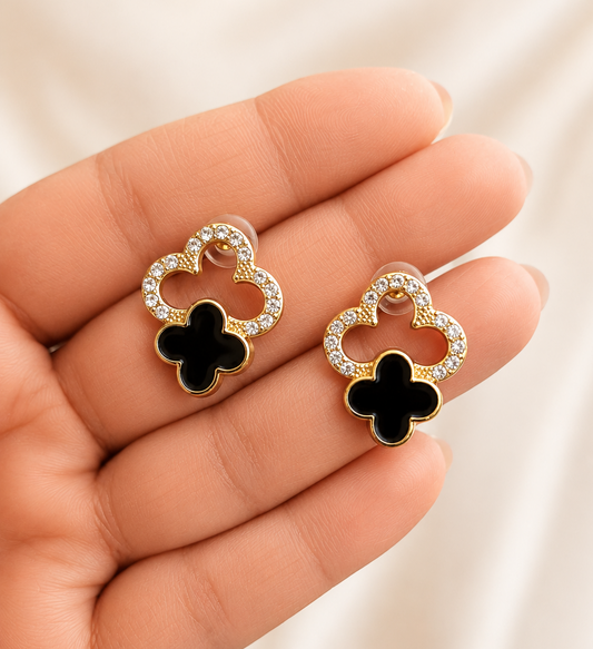 Black Clover Crystal Studs