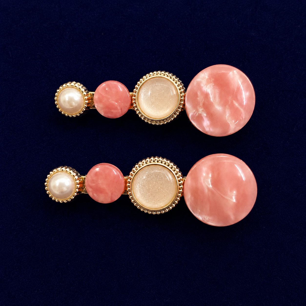 Pink White Pearl Hair Clip