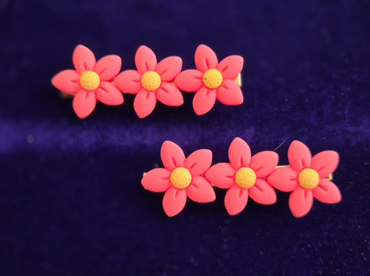 Pink Daisy Flower Hair Clip