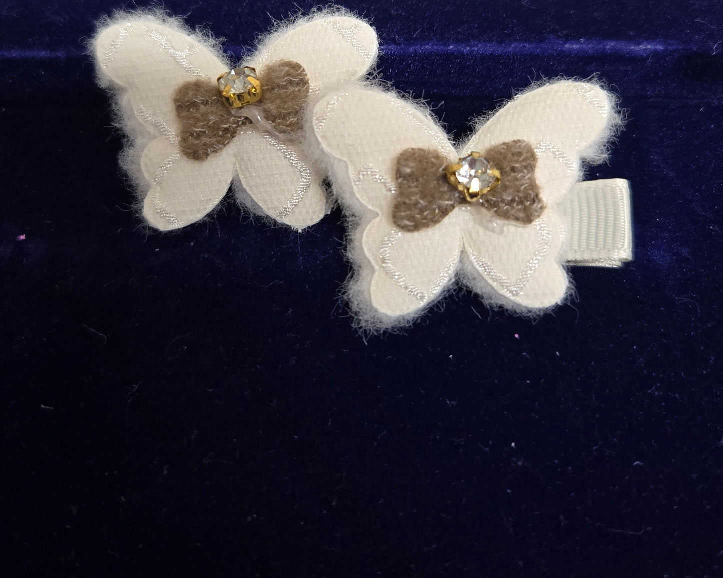 Ivory Brown Butterfly Hair Clip