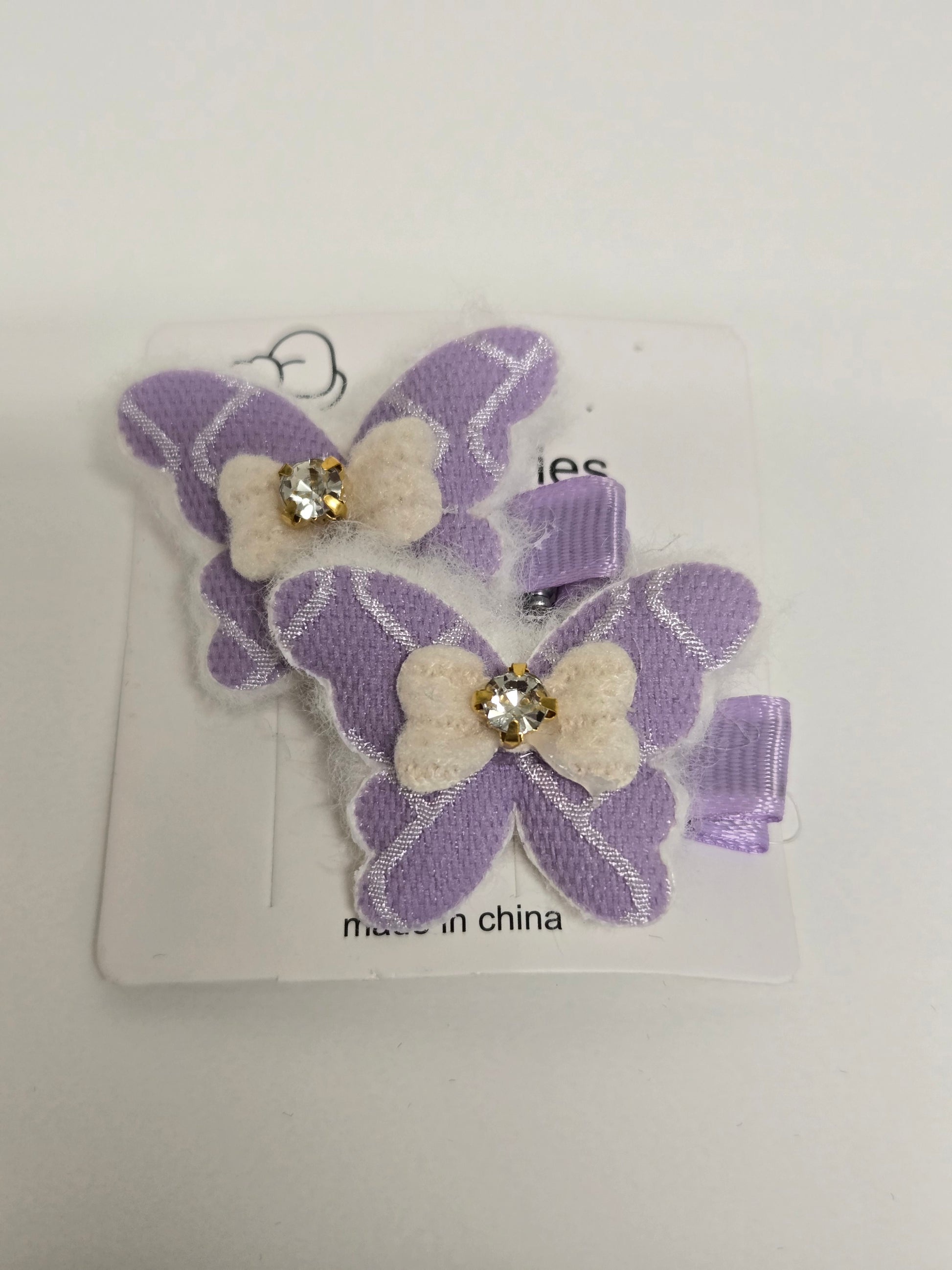 Lavender Ivory Butterfly Hair Clip