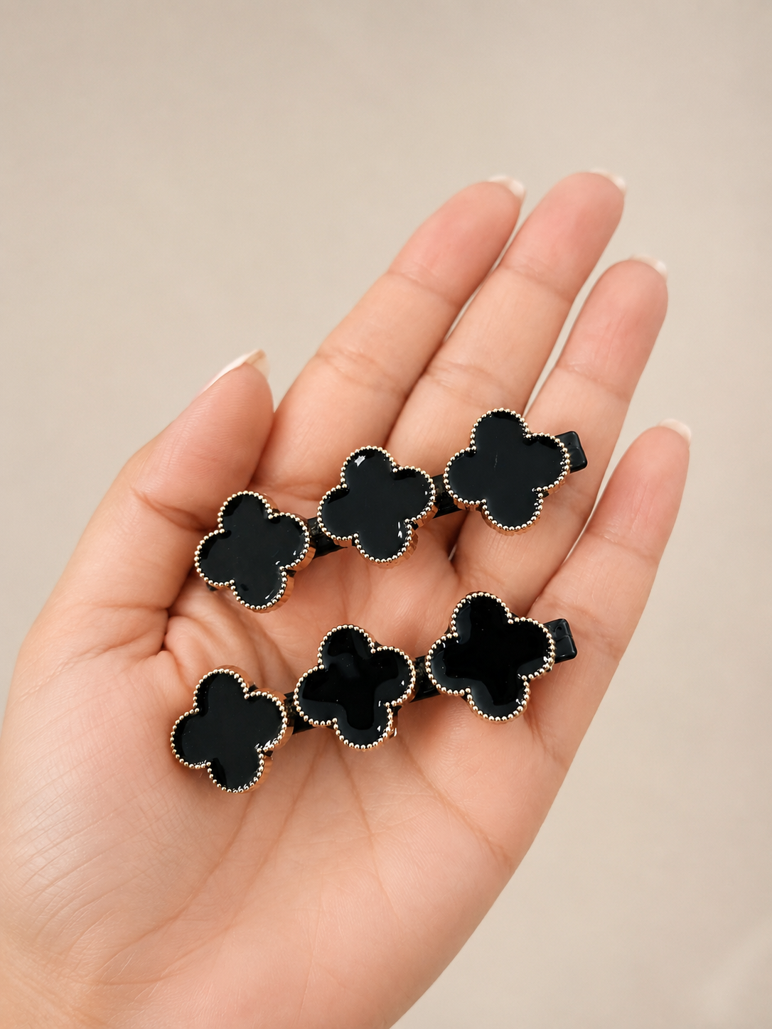 Black Clover Gold Trim Hair Clip