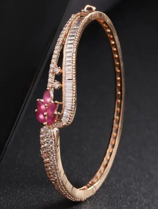 Ruby Bloom Crystal Openable Bracelet