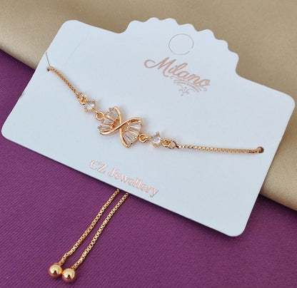 Crystal Bow Charm Anti Tarnish Bracelet