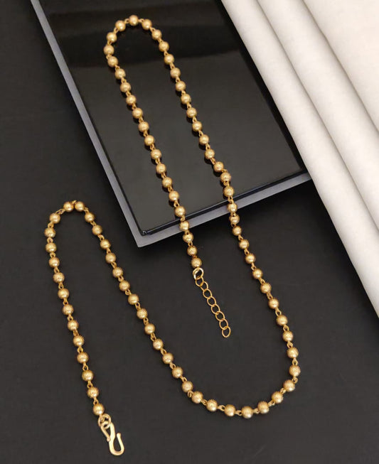 Golden Beaded Chain Necklace