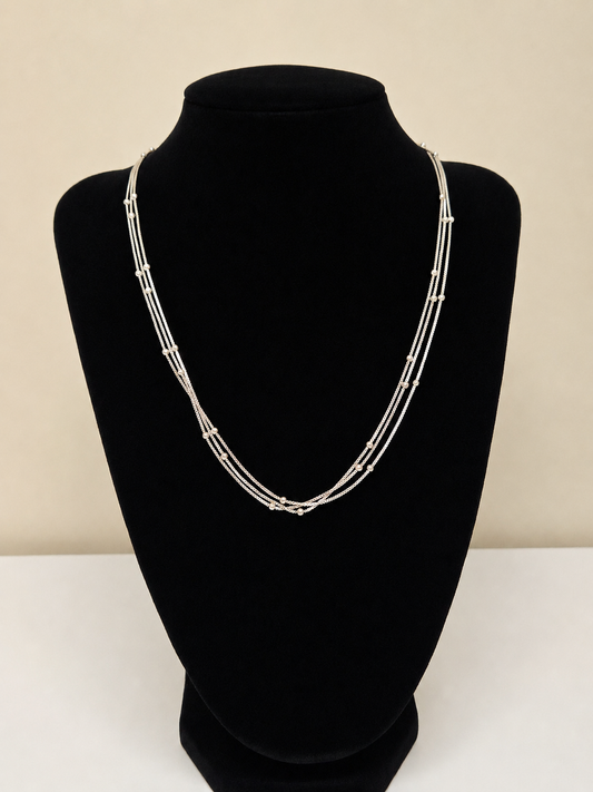 Silver Layered Chain Necklace