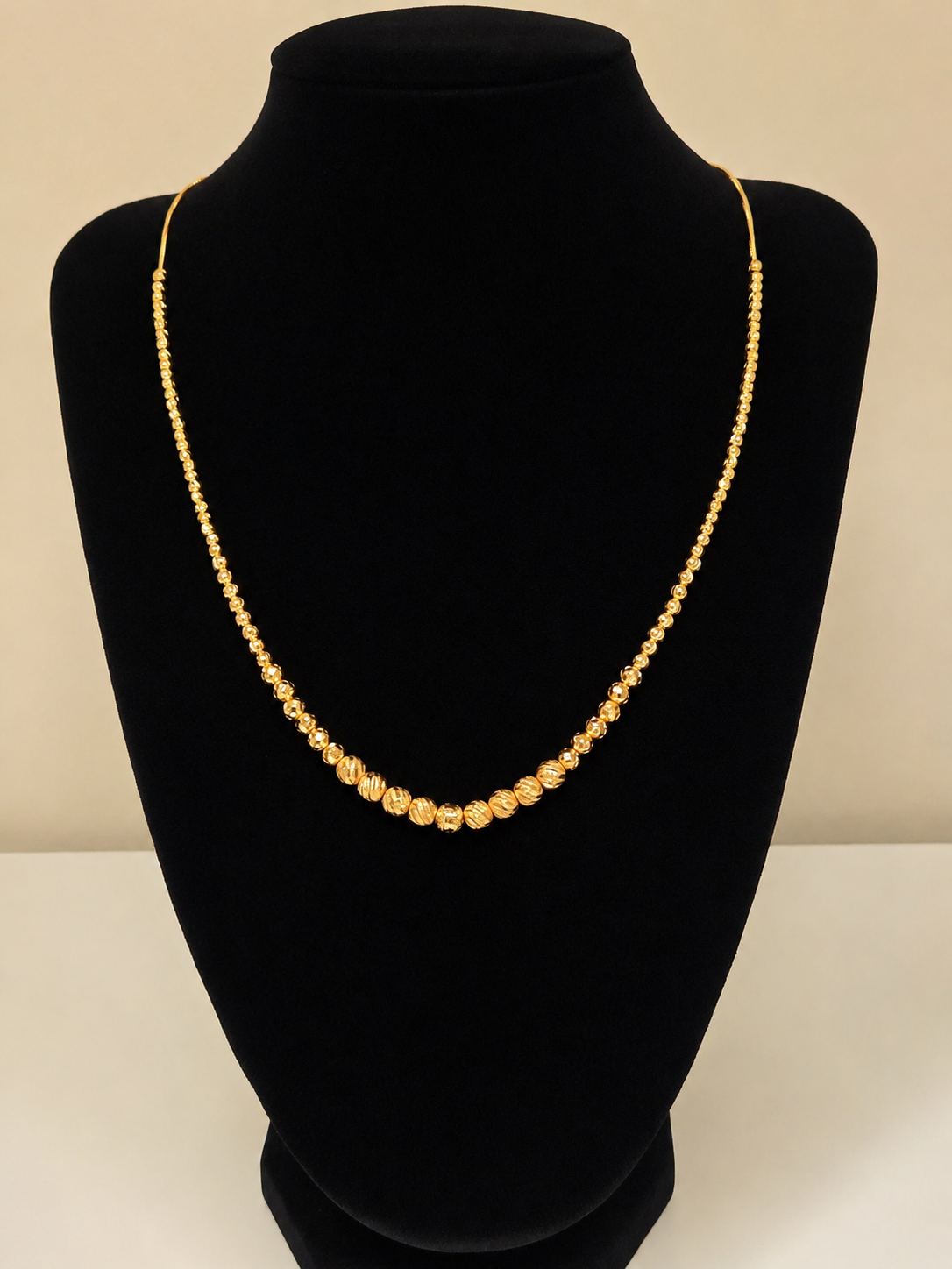 Gold Beaded Classic Chain Necklace