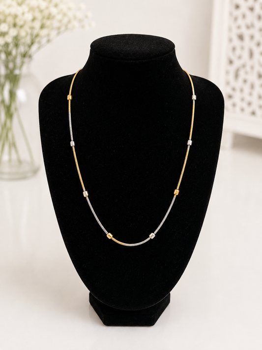 Two Tone Minimalist Chain Necklace
