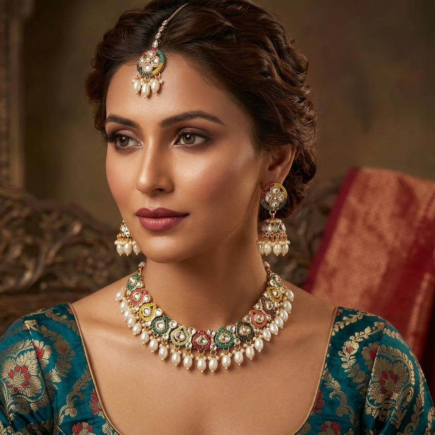 Multicolor Pearl Necklace Set
