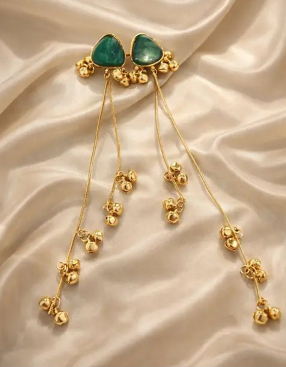 Emerald Kashmiri Dangle Earrings