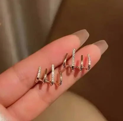 Dainty Multi-Line Stud Earrings