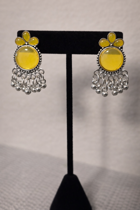 Classic Drop Earrings with Stone and Pearls
