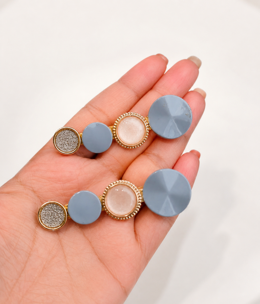 Pastel Blue White Pearl Hair Clip