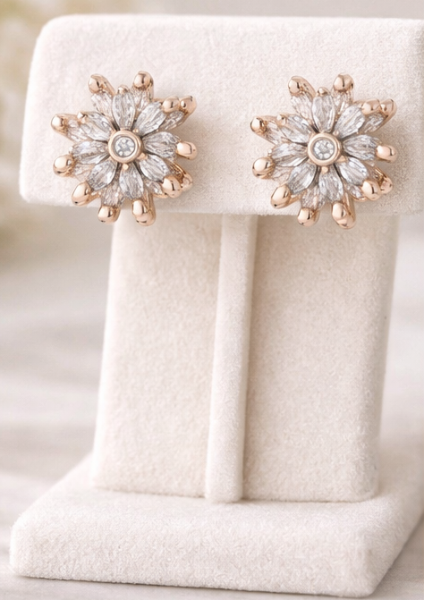 Crystal Bloom Stud Earrings