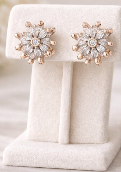 Crystal Bloom Stud Earrings