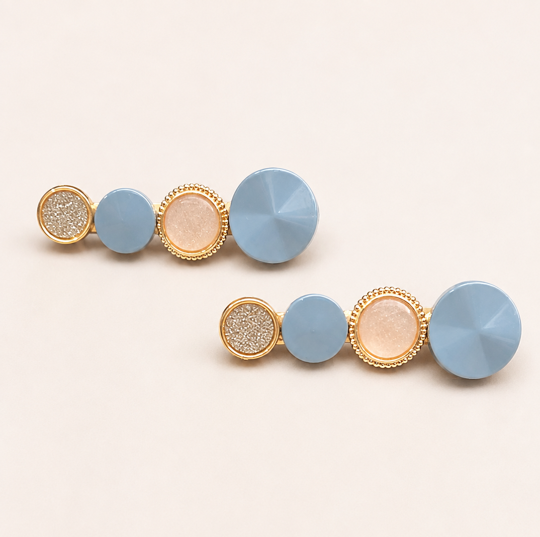 Pastel Blue White Pearl Hair Clip