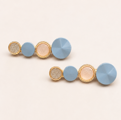 Pastel Blue White Pearl Hair Clip