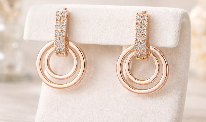 Circle Hoop Drop Earrings